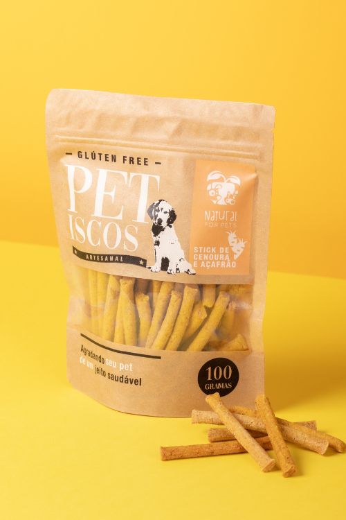 Petiscos Assados Stick de Cenoura com Açafrão